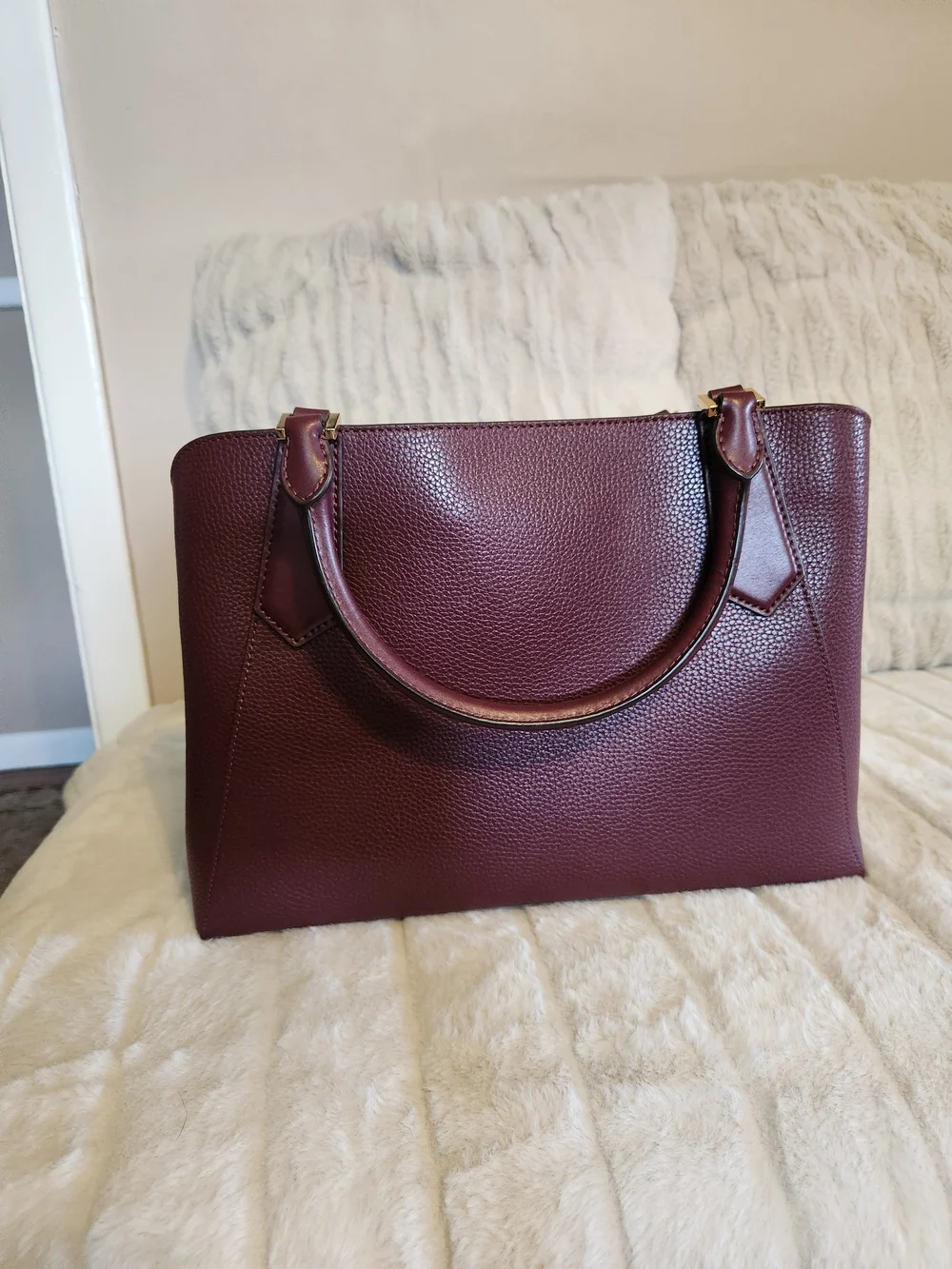 Michael Kors Women's Burgundy Leather Satchel